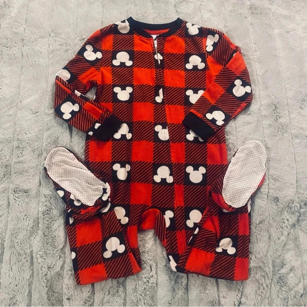Disney Red and Black Buffalo Plaid Mickey Pajama